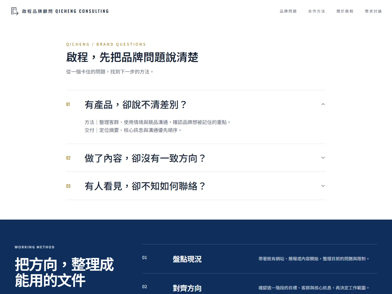 啟程品牌顧問 模板預覽